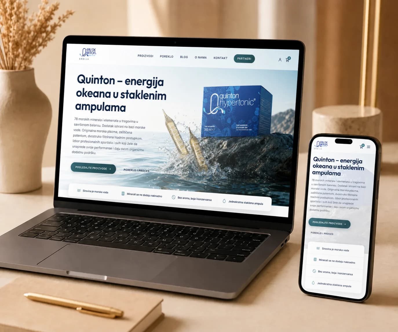 Quinton Srbija - Custom e-prodavnica za originalnu morsku plazmu